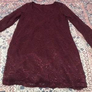 Burgundy lace dress